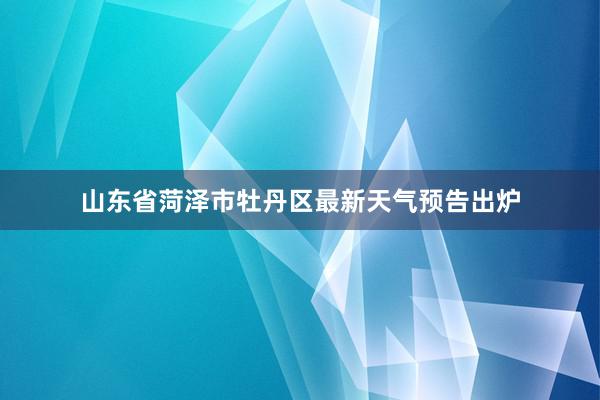 山东省菏泽市牡丹区最新天气预告出炉